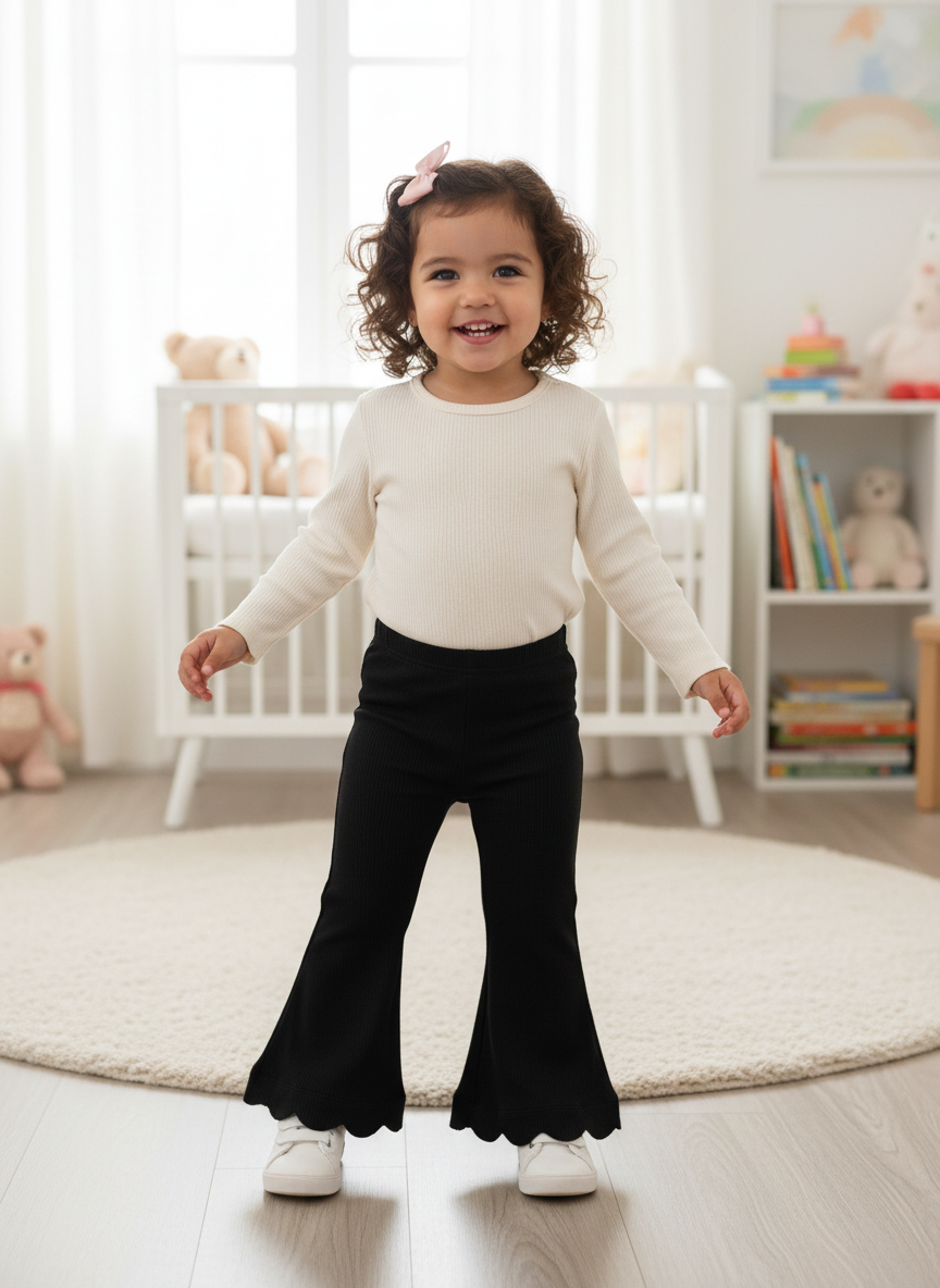 Black Bamboo Flared Pants